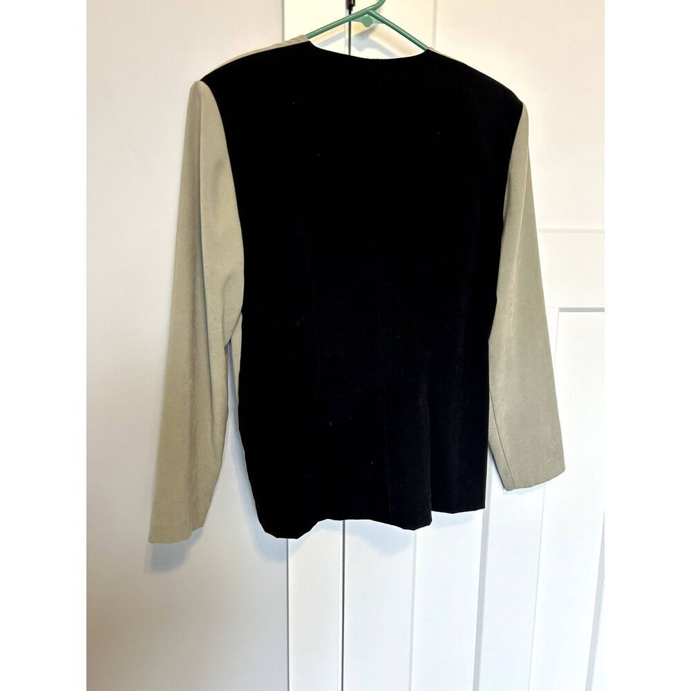 VINTAGE DJ SUMMERS Faux Suede Women's Blazer Jacket Button Up 1980s Office Sz 8 - Picture 6 of 14